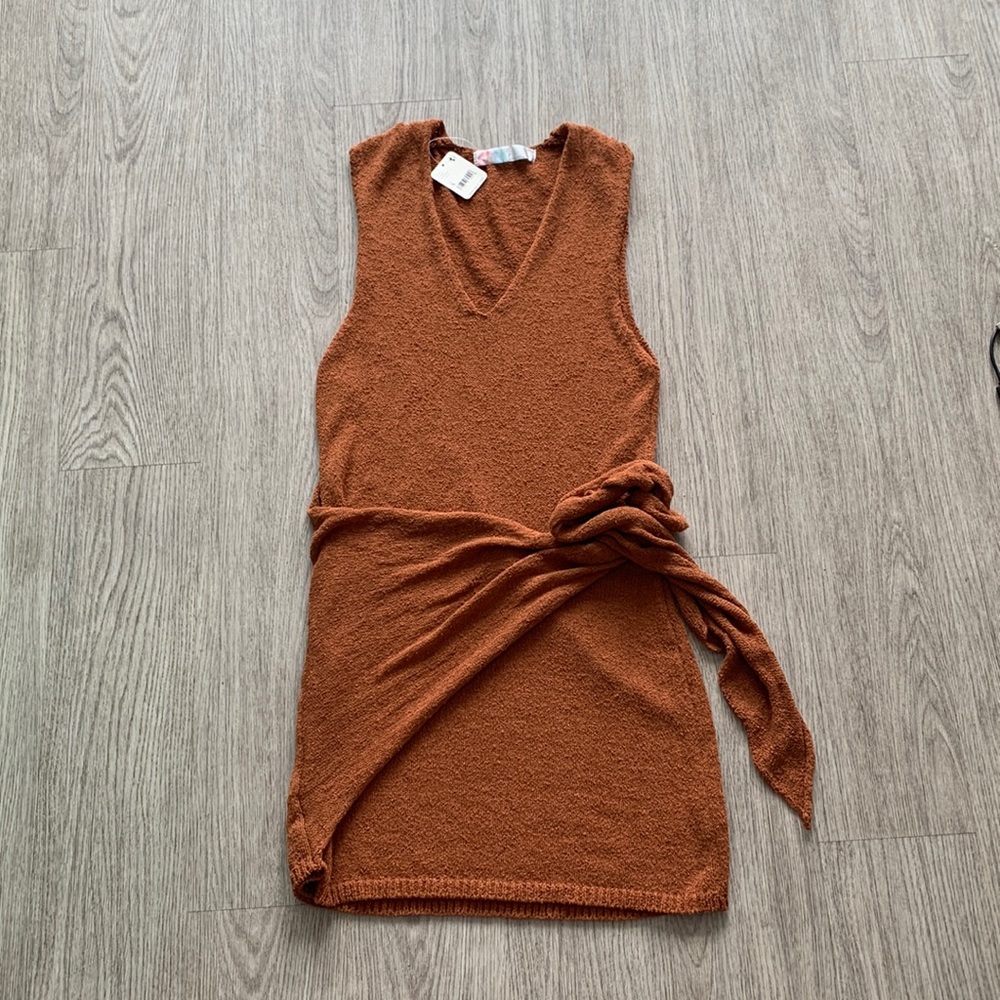 NWT free people dress size small brown side wrap adjustable Brand new brown
